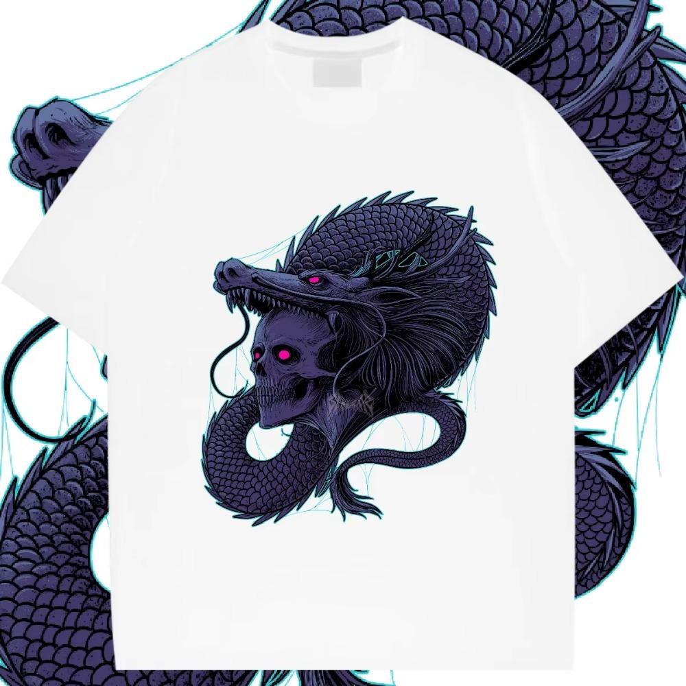 Round Collar Tops Short Sleeve Loose Shirt Y2k Rapper T-shirt Trendy Print Cotton Tshirt Street Style For Men T Shirt Custom