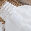 White Lace Faux Sleeves Pair with Gathered Opening for Top Styling Dress Looks and Costume Accessory Wear