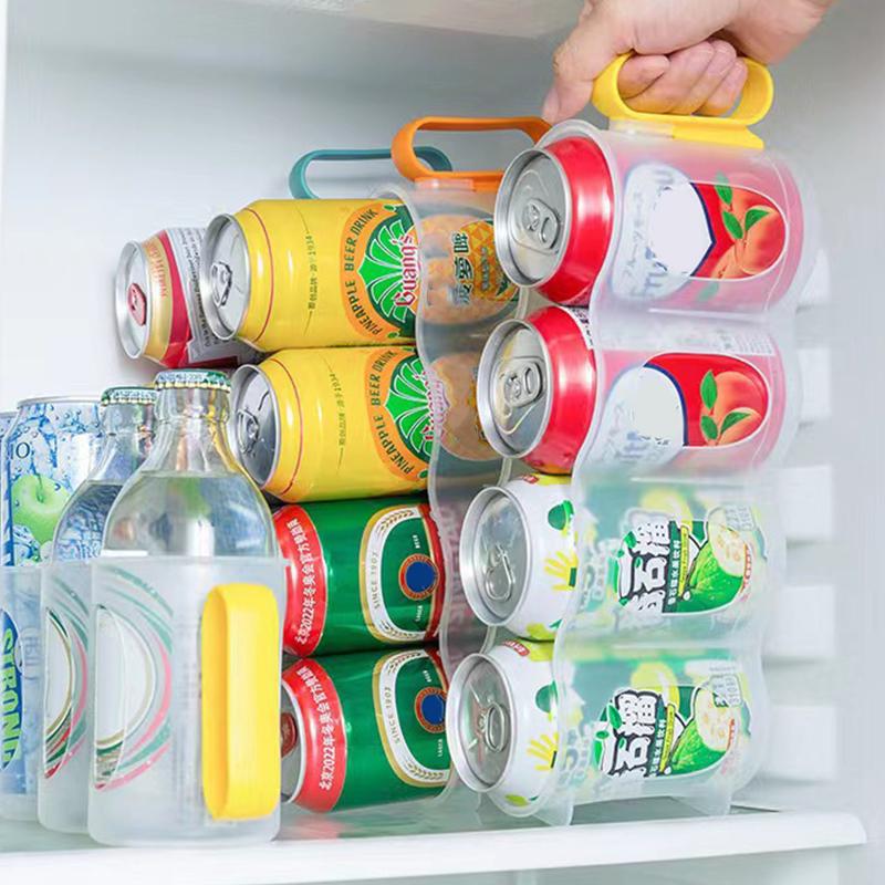 1Pcs Beer Soda Drink Can Storage Box Kitchen Fridge Drink Bottle Holder Fridge Refrigeration Storage Organizer Rack Shelf