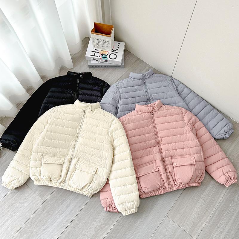 Solid Short Lightweight Warm Down Jacket for Women