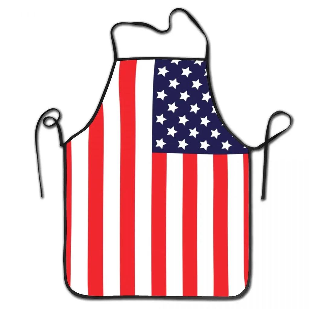 American Flag Funny Aprons Women Men The Star Spangled Banner Adult Kitchen Chef Bib Tablier Cuisine Cooking Baking Painting