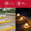 Solar LED Crackle Glass Globe Light for Outdoor Garden & Lawn, Waterproof In-Ground Accent.