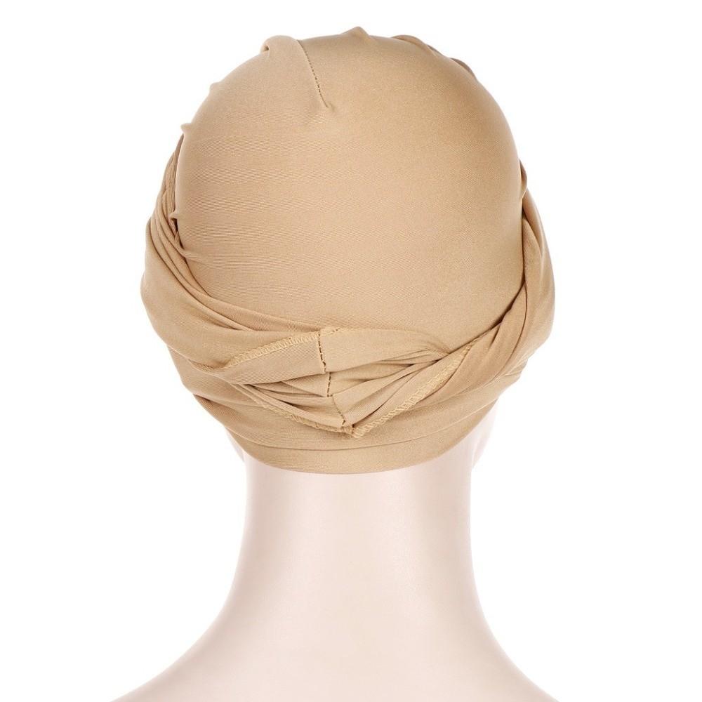 Wrap Style Twist Knot Turban Hat Elastic Islamic Headband Fashion Hijab Caps Hair Loss