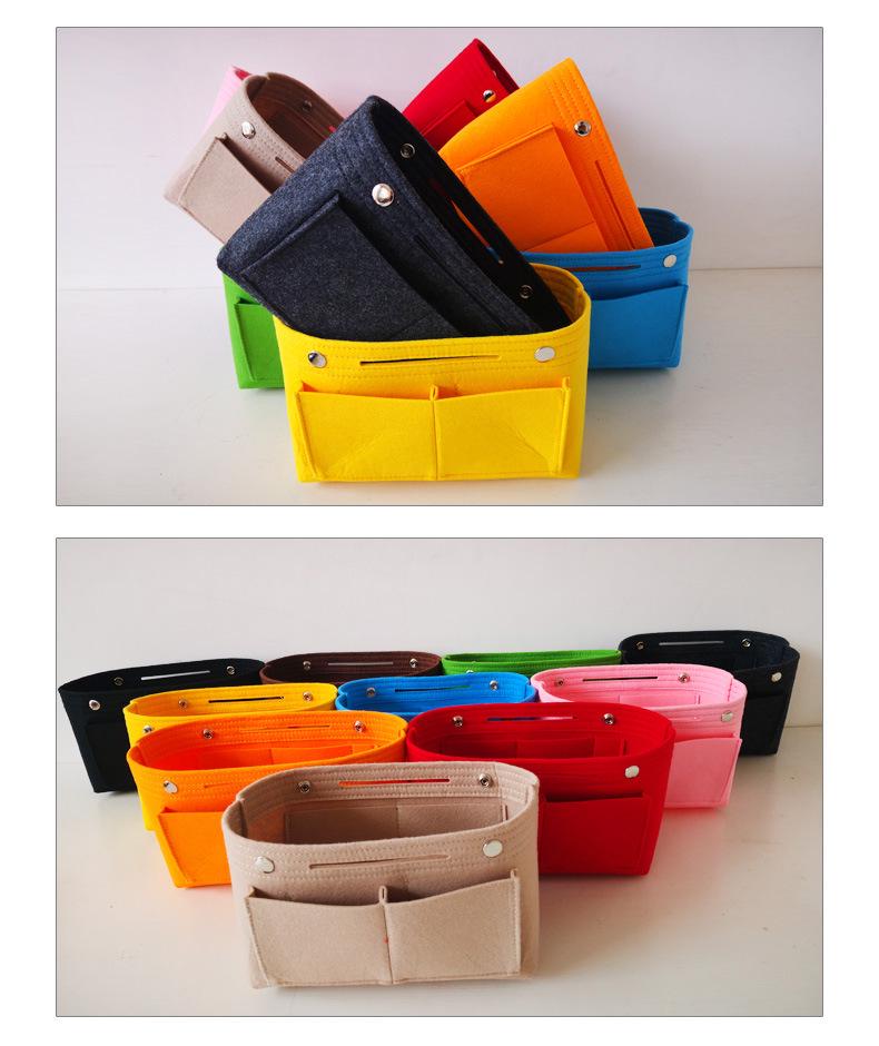 Large Capacity Felt Makeup Bag: Multifunctional Women's Travel Organizer with Snap Closure