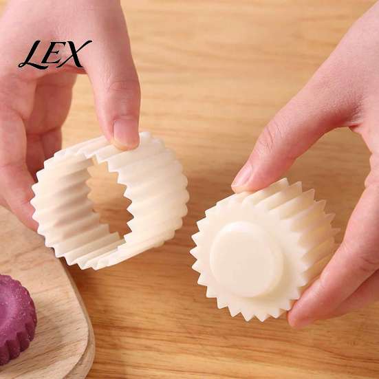 Personalized Cookie Stamp Sunflower Pattern Round Mooncake Mold, Hand Press Double Ended Plastic Pastry Kitchen Tool Tool, Easy Clean Dough