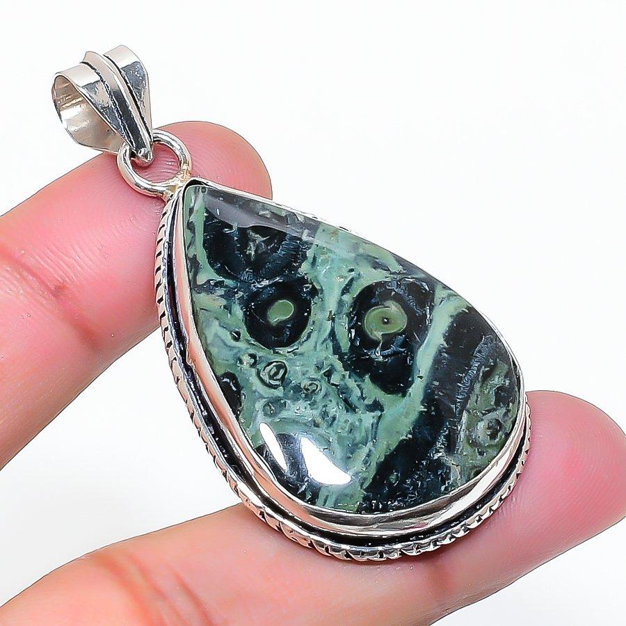 Natural Kambaba Jasper Gemstone 925 Sterling Silver Jewelry Pendant 2.13  AP-15298