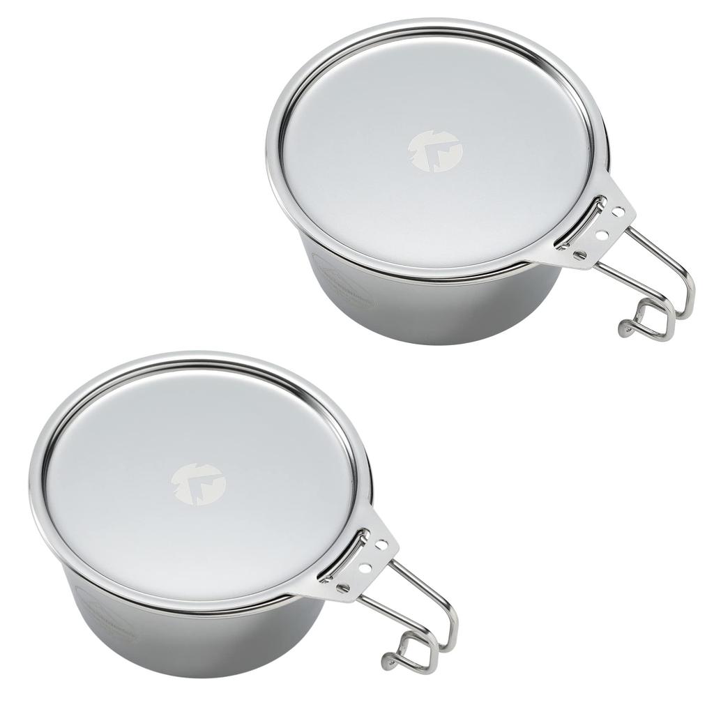 CAMPING MOON Camping Cup Stainless Steel Shella Cup with Lid Deep 360ml S360-SG-2P