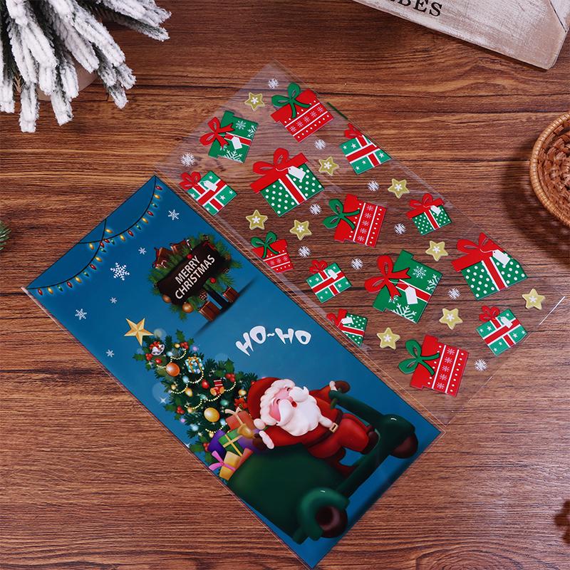 50Pcs Merry Christmas Cellophane Bags With Twist Ties Xmas Candy Gift Bags Year'S Eve Christmas Party Decoration