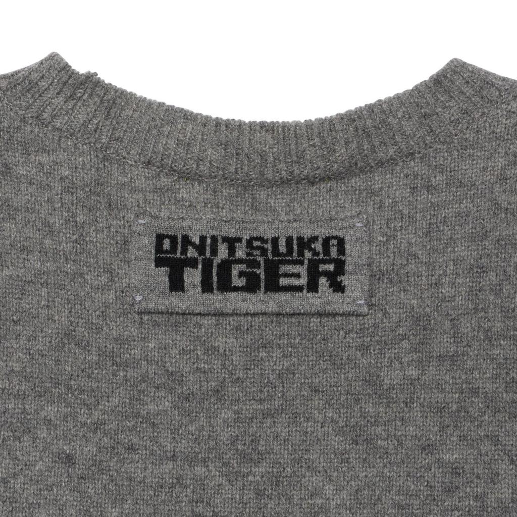ONITSUKA TIGER SS25 Denivita Series Round Neck Solid Color Casual Long Sleeve Knit Sweater Women Sweater Light-Gray 2182B288-020