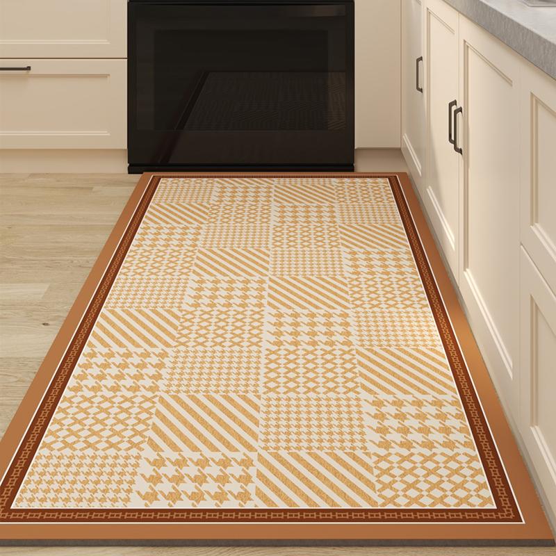 Rug for Kitchen Vinyl Carpet Pvc Waterproof Floor Mat Leather Oil-proof Non-slip Mats Checkerboard Classic Home Decoration Rugs