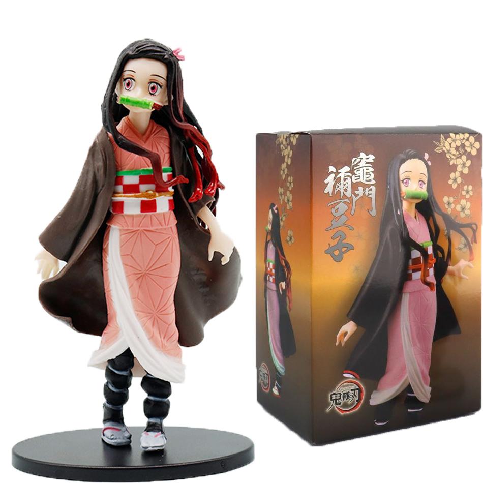 Figura de Anime Figuras de Demon Slayer Kimetsu No Yaiba Muñeco Tanjiro Nezuko Zenitsu Figura Figura de Acción Modelo Juguetes