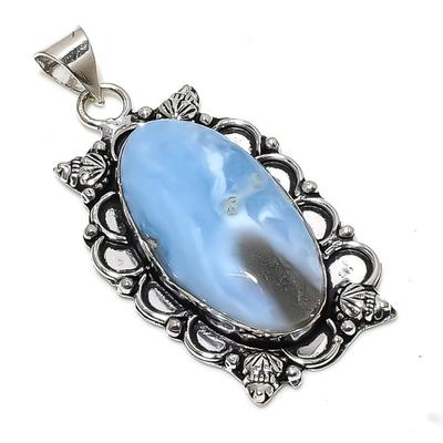 Natural Owhyee Opal Gemstone Handmade 925 Sterling Silver Pendant 2.17" k5U00