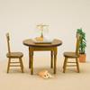 1/3Pcs 1:12 Mini Dollhouse Dining Table Chair Set Wooden Miniature Furniture for Dollhouse Micro Landscape Decor Kids Pretend Play Toy