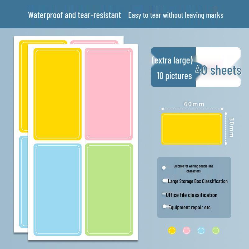 Водонепроницаемые Милые Самоклеящиеся Цветные Наклейки для Имени с Возможностью Записи для Домашней Маркировки