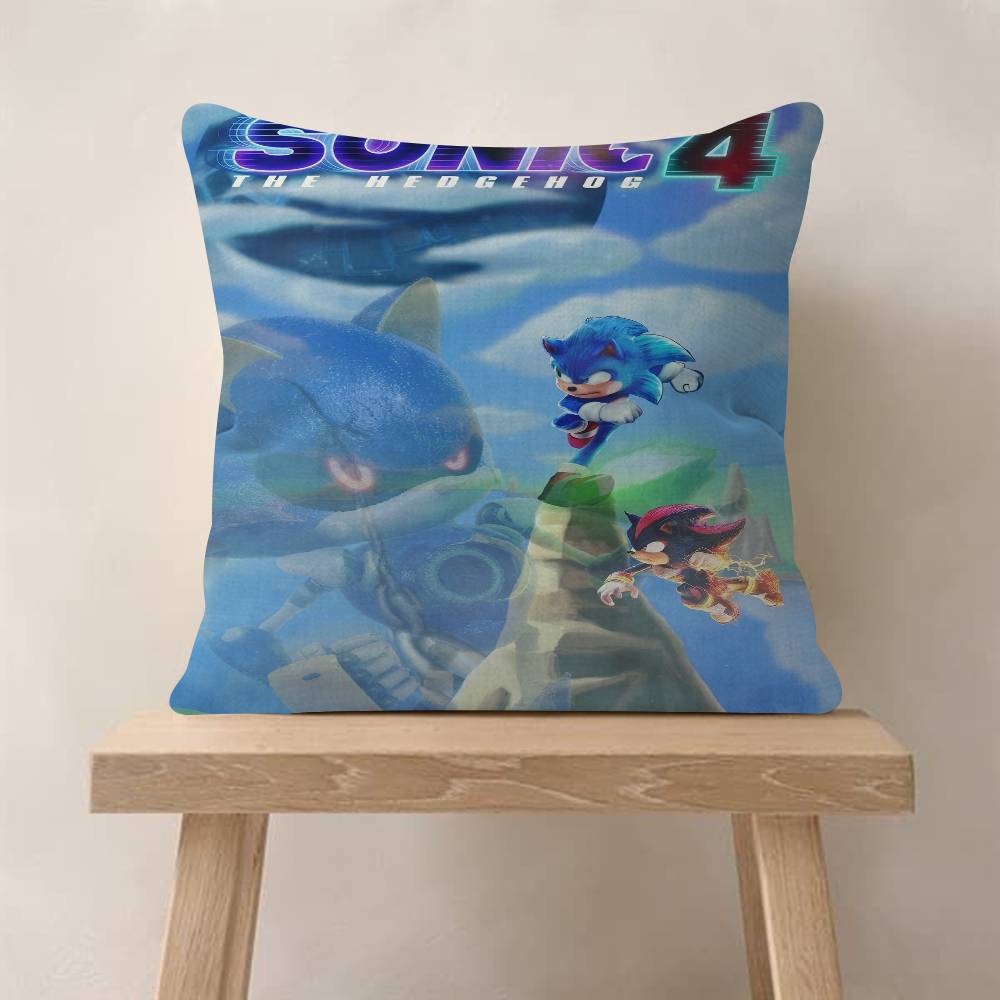 PC Classic Anime SSonic Characters Pillow Cushion Cover Pillowcase Living Room Sofa Home Decor Customized