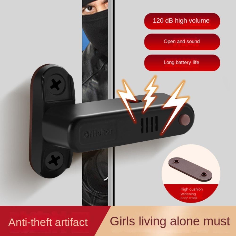 

Security Supplies Door Stopper Aluminum Alloy Burglar Alarm New Safety Home Latch Traveling срібний