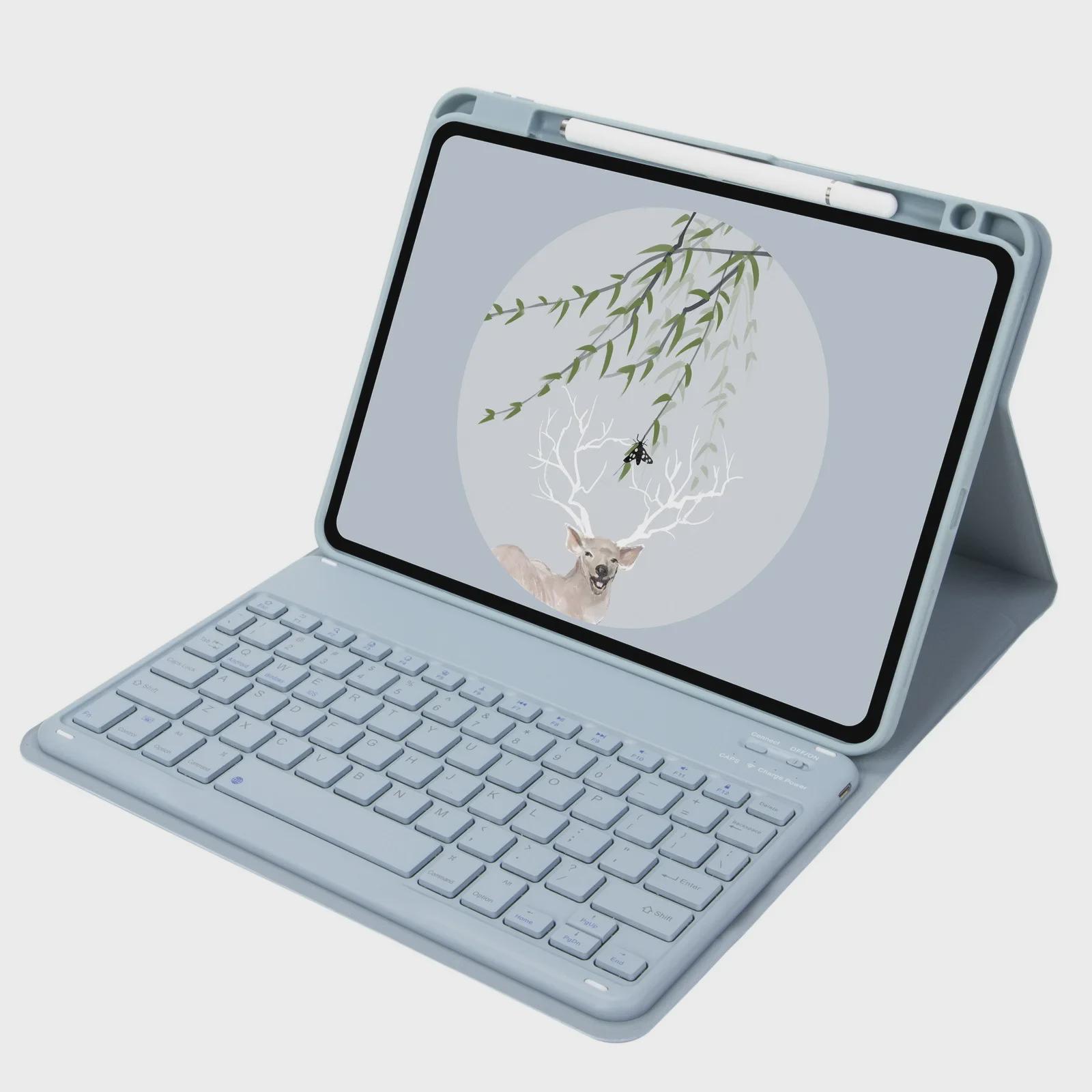 

iPad Pro 11 (2021) Кожаный чехол с беспроводной Bluetooth-клавиатурой Air4 и слотом для стилуса Xiaomi 5 iPad 9.7/Air2/Pro 9.7 (Lower Pen Slot)