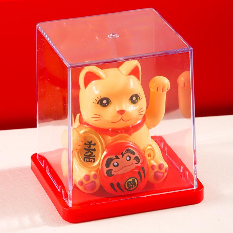 Solar Powered Waving Lucky Cat - Automatic Fortune Cat for Home, Desktop, or Car Decoration