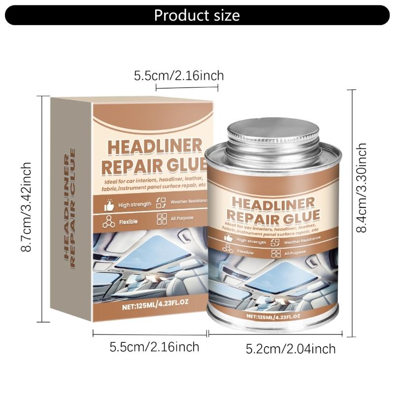 Headliners Repair Glues 125ml, Car Roof Liner Quick Dry Repair Adhesive Glues, Car Roof Fabric Adhesive