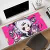 Gaming Mouse Pad Large Desk Mat Antislip Base Stitched Edges Pink Neon Anime Girl Print Keyboard Pad for Gamer Home Office