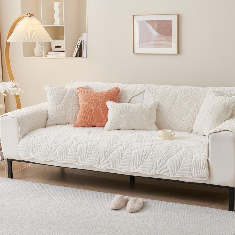 Autumn and Winter New Sofa Cushion Crystal Velvet Embroidered Sofa Cushion Winter Thickened Warm Modern Simple Non-slip Cushion