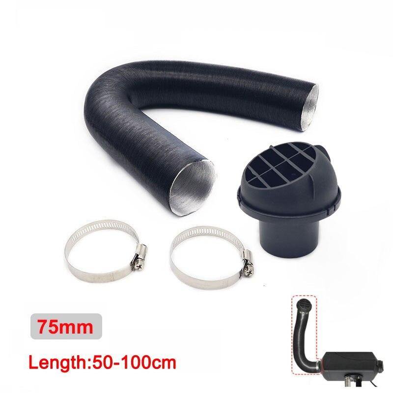 60/75/42mm Car Heater Replacement Kits Air Diesel Parking Heater Ducting Pipe Air Vent Outlet Hose Tube Connector w/Hose Clips