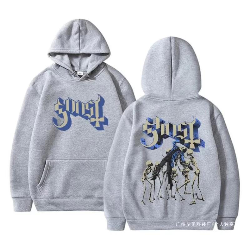 Rock Band Ghost Hoodie Skeleton Graphic Hoodies Men Vintage Hoodies Women Men Long Sleeve Hooded Sweatshirts Unisex Cool Casual