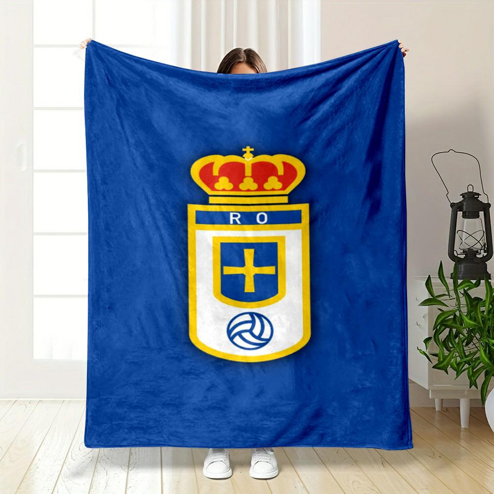 Crown and Cross Emblem Design printed Flannel blanket for bedroom, living room, sofa, and nap