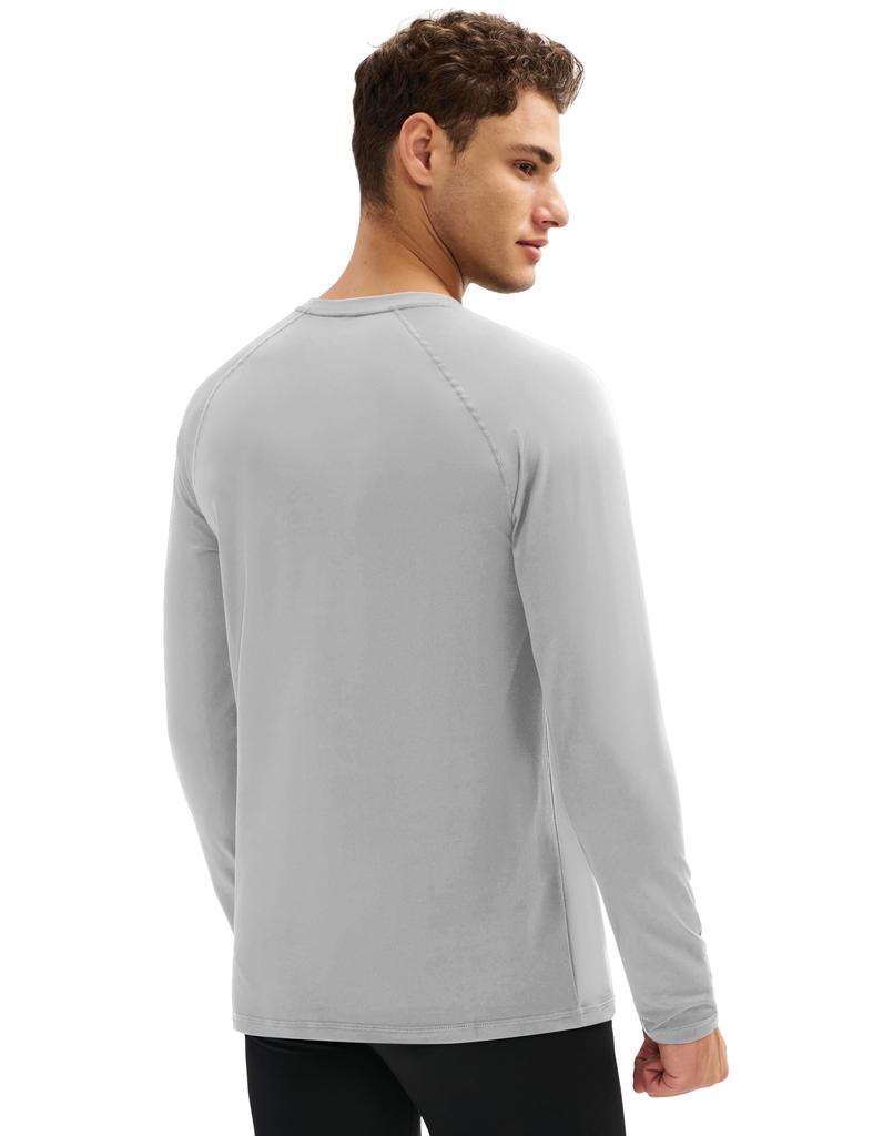 MAGCOMSEN Långärmad Vinter Lätt Bas Varm Lätt Storlek XL Herr T-shirt, Underkläder, Loungewear, Fleecefodrad, Grå, Höst/Vinterkläder, Lager,