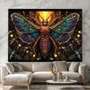 1pc Wall Tapestry Vibrant Moth Tapestry with Firefly Scene - Boho Chic Wall Art Decor