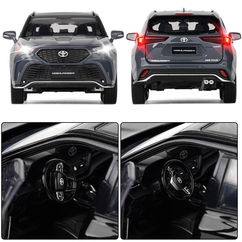 DTEZTU1 1/32 JKM Toyota Highlander XSE AWD HYBRID Diecast Toy Model SUV Sport Car Sound & Light Educational Collection Gift For Kids