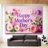 Happy Mother's Day Floral Party Banner,Backdrop with Text Decorative Elements for Home Wall and Photo Decor,Party Backdrop,Mothers Day Decor