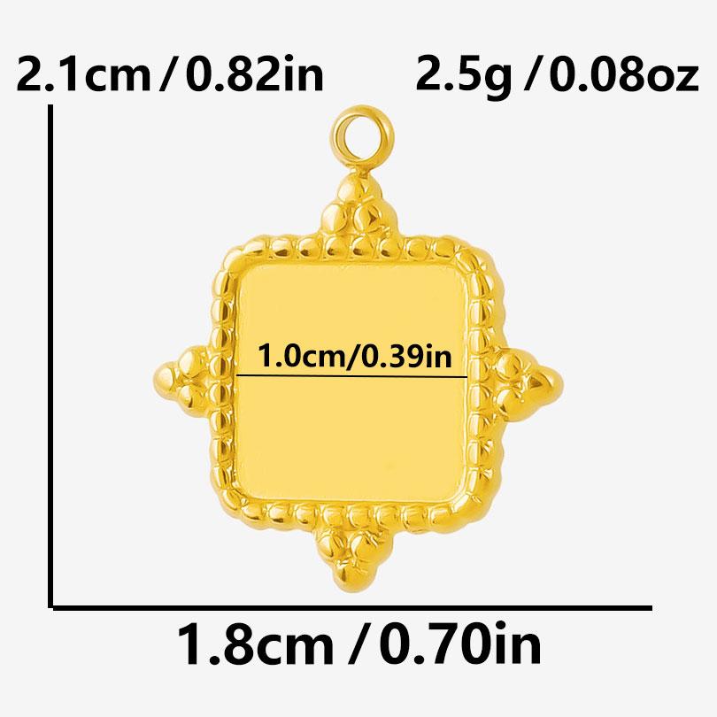 6pcs Sun Heart Cloud Geometric Blank Cabochon Base Pendant Stainless Steel Charms For Jewelry Making Bulk Fit DIY Oil Drop Stone