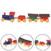 1/12 Miniature Wood Train Toy with Vibrancy Color Carriages and Metal Hooks for Doll House Scene Display Enhancement