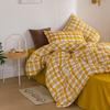 Japan Style Plaid Pattern Duvet Cover Set Queen Soft Skin Friendly Washed Cotton Bedding Set Home Textile Bed Linens Quilt Cover