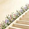 Yousheng 2 Sheets Watercolor Floral Wall Corner Stickers Wildflower Butterflies Green Grass Baseboard Skirting Line Wall Decals for Bedroom Living