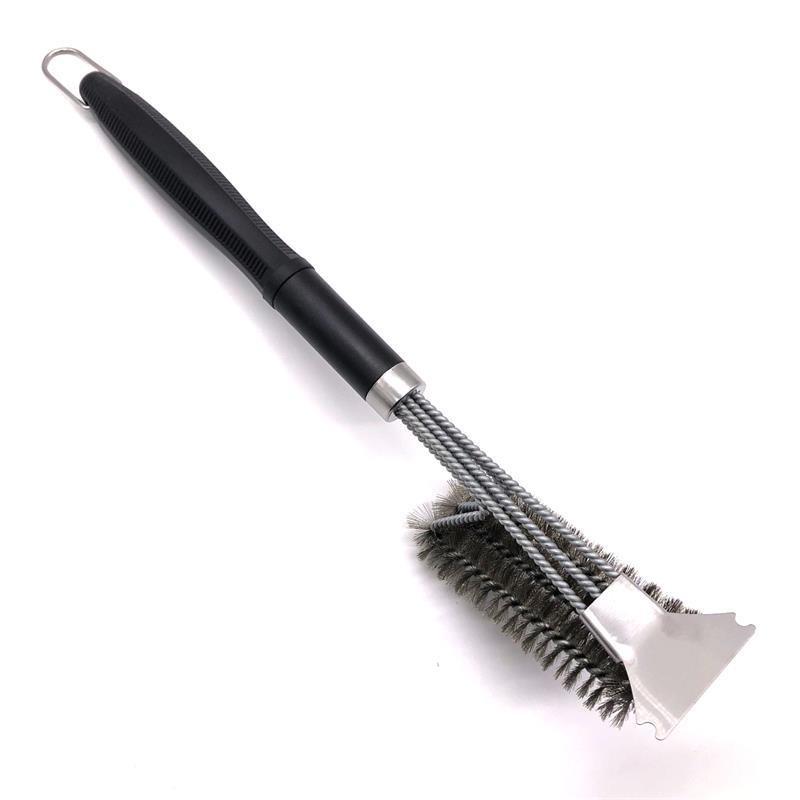 Removable Head Handle Stainless Steel Barbecue Cleaning Brush
