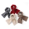 Handmade crochet% cashmere scarf women's solid color perforated warm scarf fashionable versatile small scarf outside