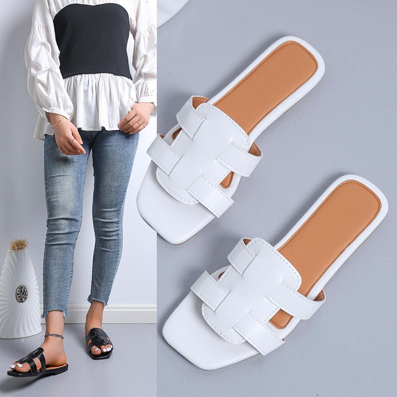 Aggiungi pantofole fresche intrecciate pantofole piatte casual pantofole da mare da spiaggia da uomo e da donna