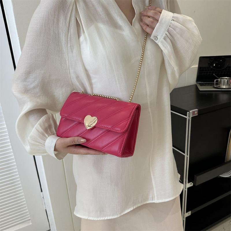 Fashion texture solid color 2025 winter trend casual fashion embroidery thread shoulder crossbody small square bag
