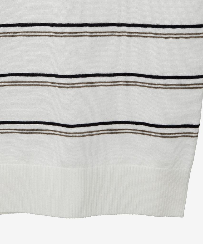 MINDBRIDGE [Couture] Striped Semi-Overfit Collared Knit