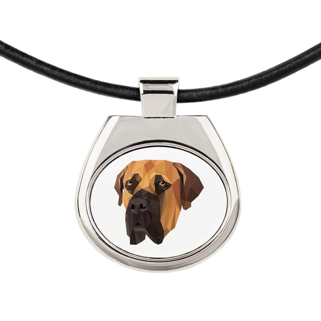 Boerboel, Mastif Południowoafrykański -Naszyjnik Ze Zdjęciem I Napisem Geometryczny Marki Art-Dog