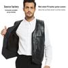 Herren Lederweste mit Fleece-Futter und Mehreren Taschen für Herbst & Winter - V-Ausschnitt Stil für Väter und Senioren
