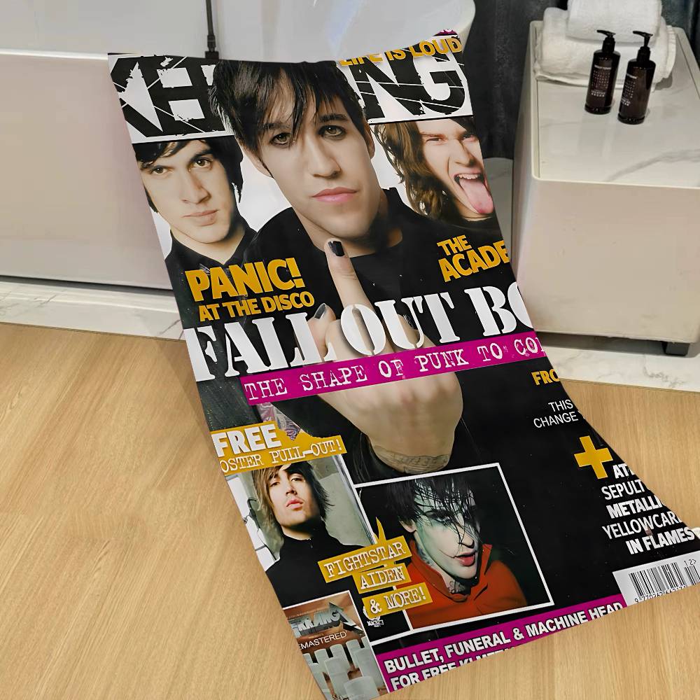 Music F-Fall Out Boy Microfiber Blanket Quick Drying Beach Towels Oversized Printing Super Absorbent Pool Towel Blanket
