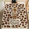 1PC Custom Name Giraffe Name Patterned Flannel Blanket Suitable For All Seasons for Home Decor Warmth and Comfort Gifts Holiday Present_lx