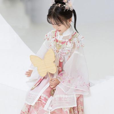 Hanfu dívka čínského stylu látkové letní šaty Starožitný oblek Tang kostým super víla malá dívka mořská panna princezna sukně spodní prádlo