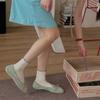 Female Spring and Summer Sweet Curled Fringe Boneless Cotton Socks