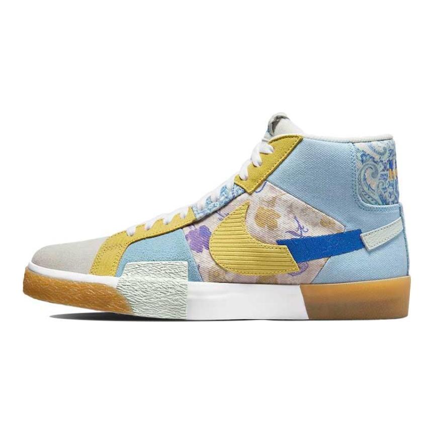 Nike SB Zoom Blazer Mid Premium Paisley Pack - Boarder Blue Skateboard Shoes DM0859-400