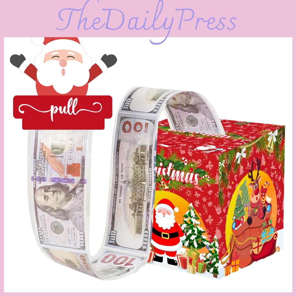 Santa Claus Money Box With Red Paper For Christmas Party Decorations And Gift Exchange