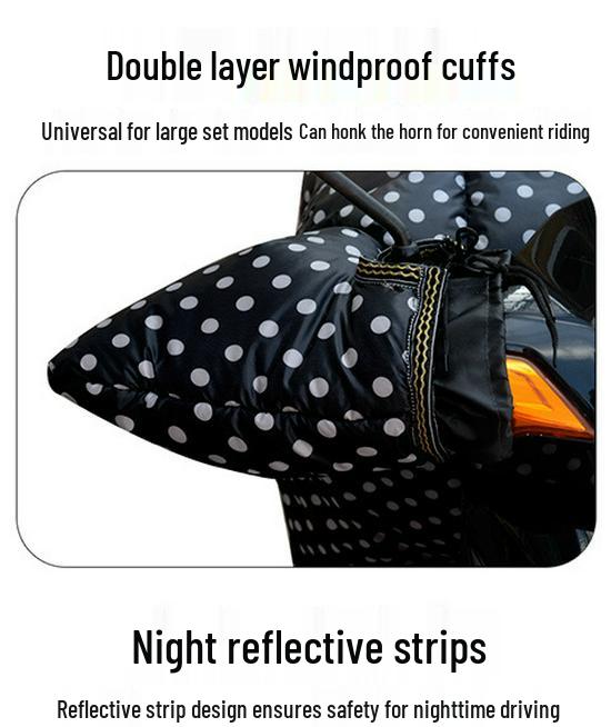 Bent Beam Motorcycle Windshield Fleece-Lined Waterproof Knee Pads - Warm, Thickened, Cold-Proof, Four Seasons Use.